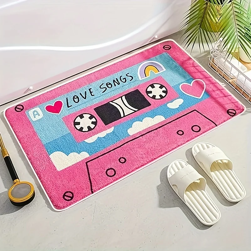 Retro Magnetic Tape Doormat Home Carpet Anti-slip House Bathroom Bath Area Rug Cartoon Floor Rugs For Living Room Bedroom Decor