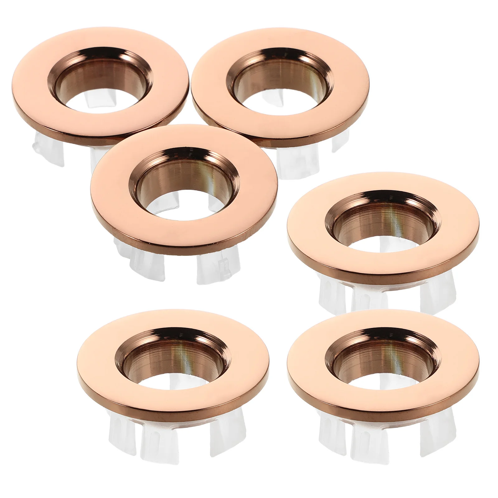 6 Stuks Gootsteen Overloop Cover Ring Lekvrije Afvoergat Cap Gemakkelijk Installeren Decoratieve Trim Voor Badkamer Keuken Wastafel Past