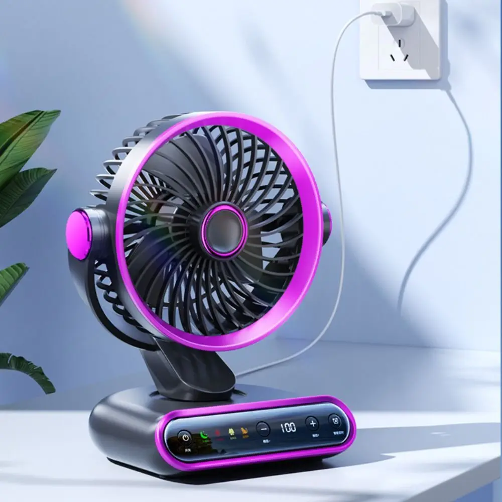 

4 Modes Multi-functional Desktop Fan Timer Strong Wind High-Power Electric Fan Long Battery Life Adjustable Tilt