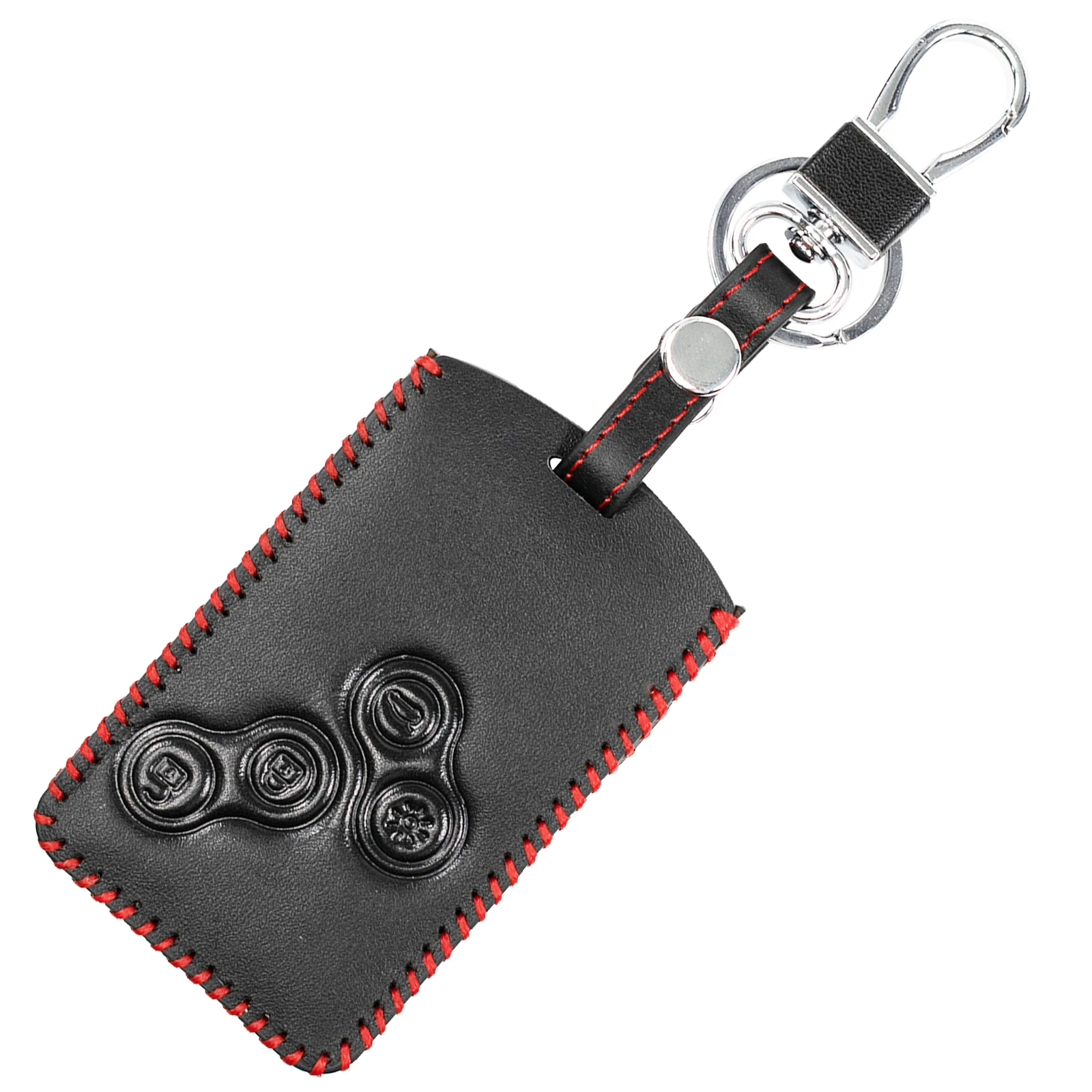 Leather Car Key Cover For Renault Koleos Captur Clio Megane Scenic Laguna Car Case Keychain Key Shell Holder Remote Fob 4 Button