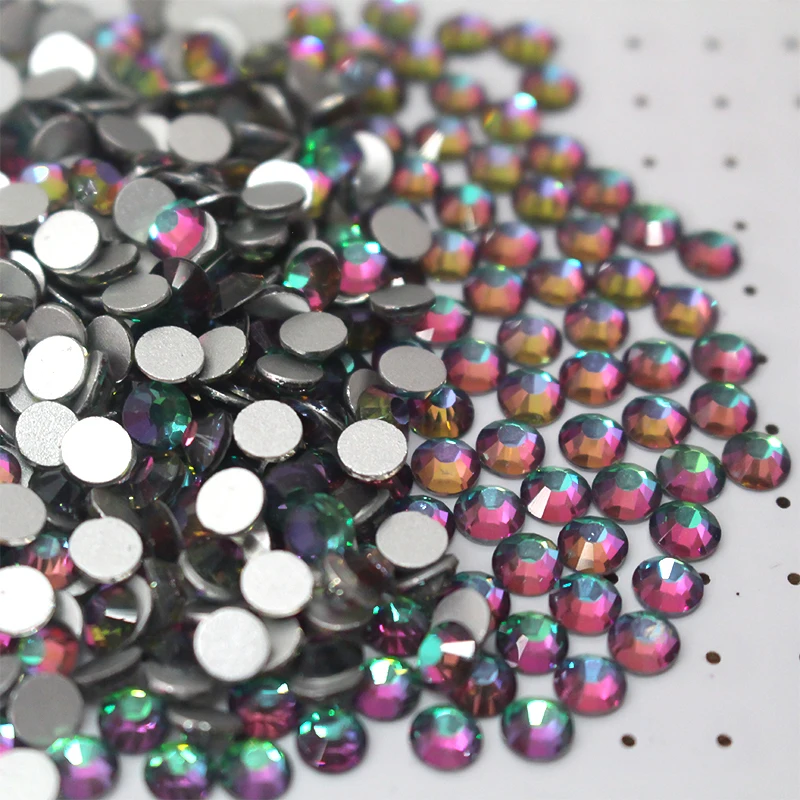 Quality Green Volcano ss40-8mm ss50-10mm Non hotfix rhinestone color Flat Back rhinestone facets crystal ab nail art or wedding