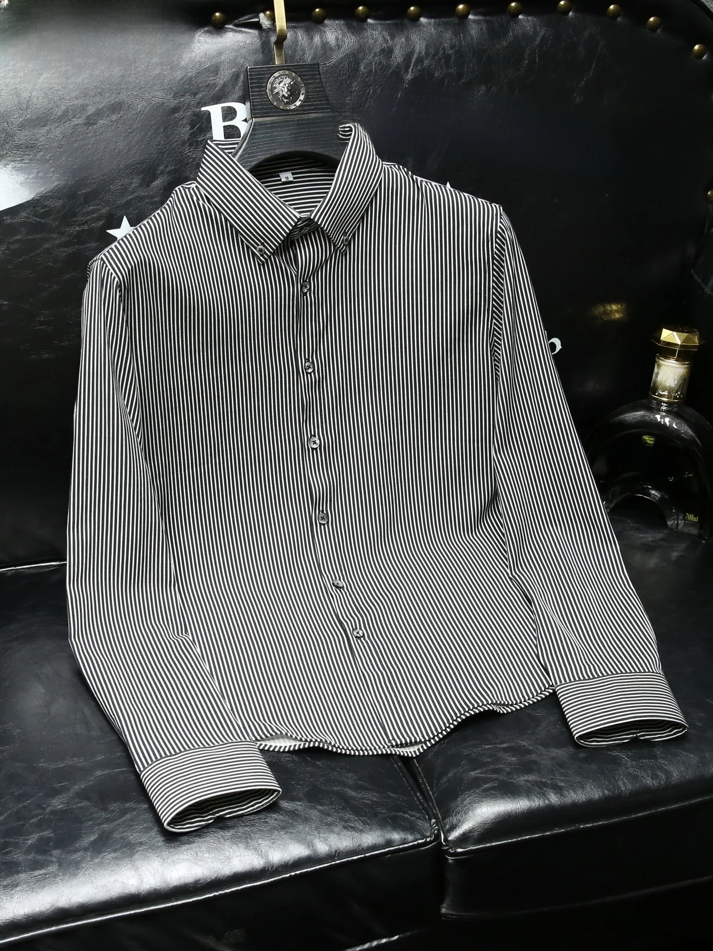 

Classic Striped Long Sve Casual irt Men's Spring Autumn New Sle Versatile Youth irt Comfortable Breathable Skin-Frie...