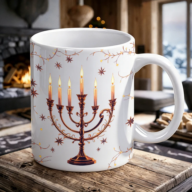 

Light luxury carved candlestick, ceramic mug, coffee cup, milk cup, office tea cup, drinking cup, fade-resistant,gift for friend