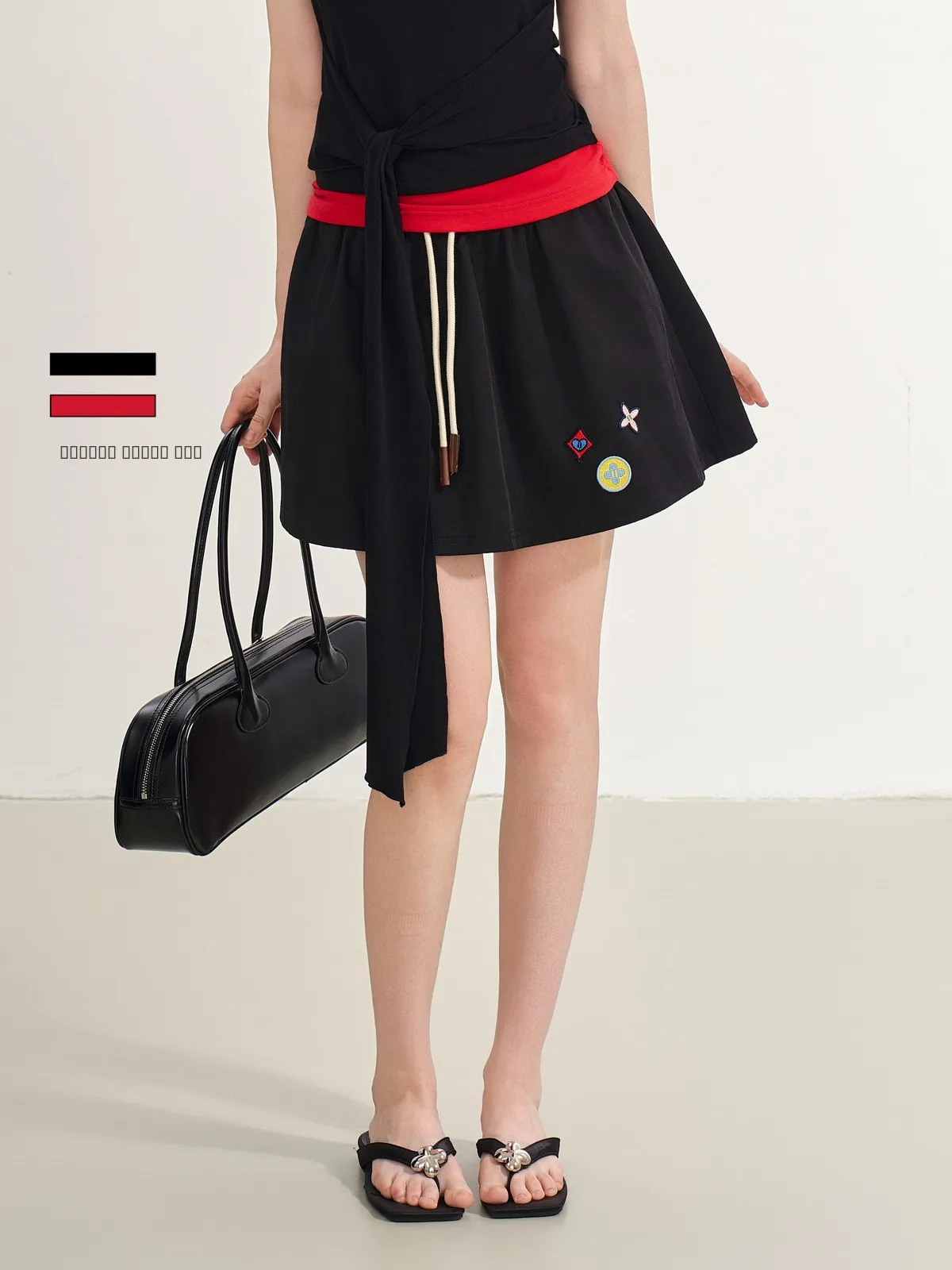 

Юбка SOFITTE 25AW женская, А-силуэт, пышная, стройнящая, модная, с вышитой этикеткой, повседневная, со средней талией