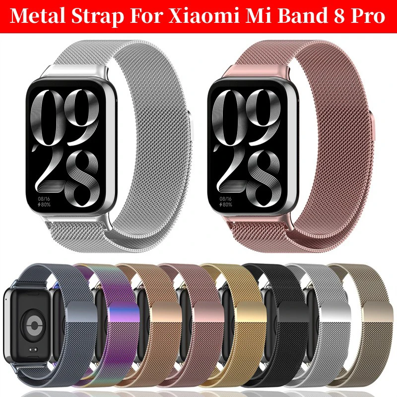 

Metal Strap For Xiaomi Mi Band 8 Pro Milanese Stainless Steel Watchband for miband 8pro Bracelet Correa Smartwatch Accessories