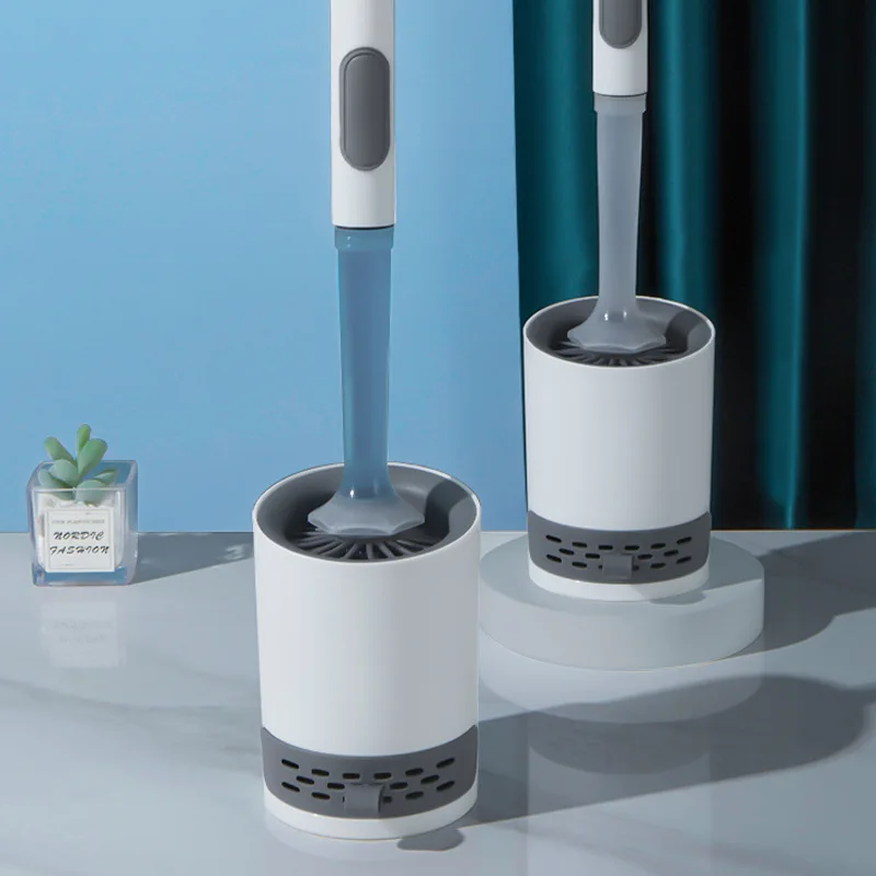 

Настенный туалетный ершик с длинной ручкой и дозатором жидкости для уборки ванной без труднодоступных мест