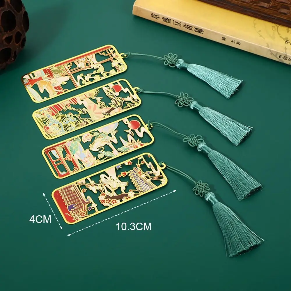 1PC Brass Bookmark Metal Classical Chinese style Student Gift Cultural Creative Book Clip Ruler Pagination Mark Book Clip