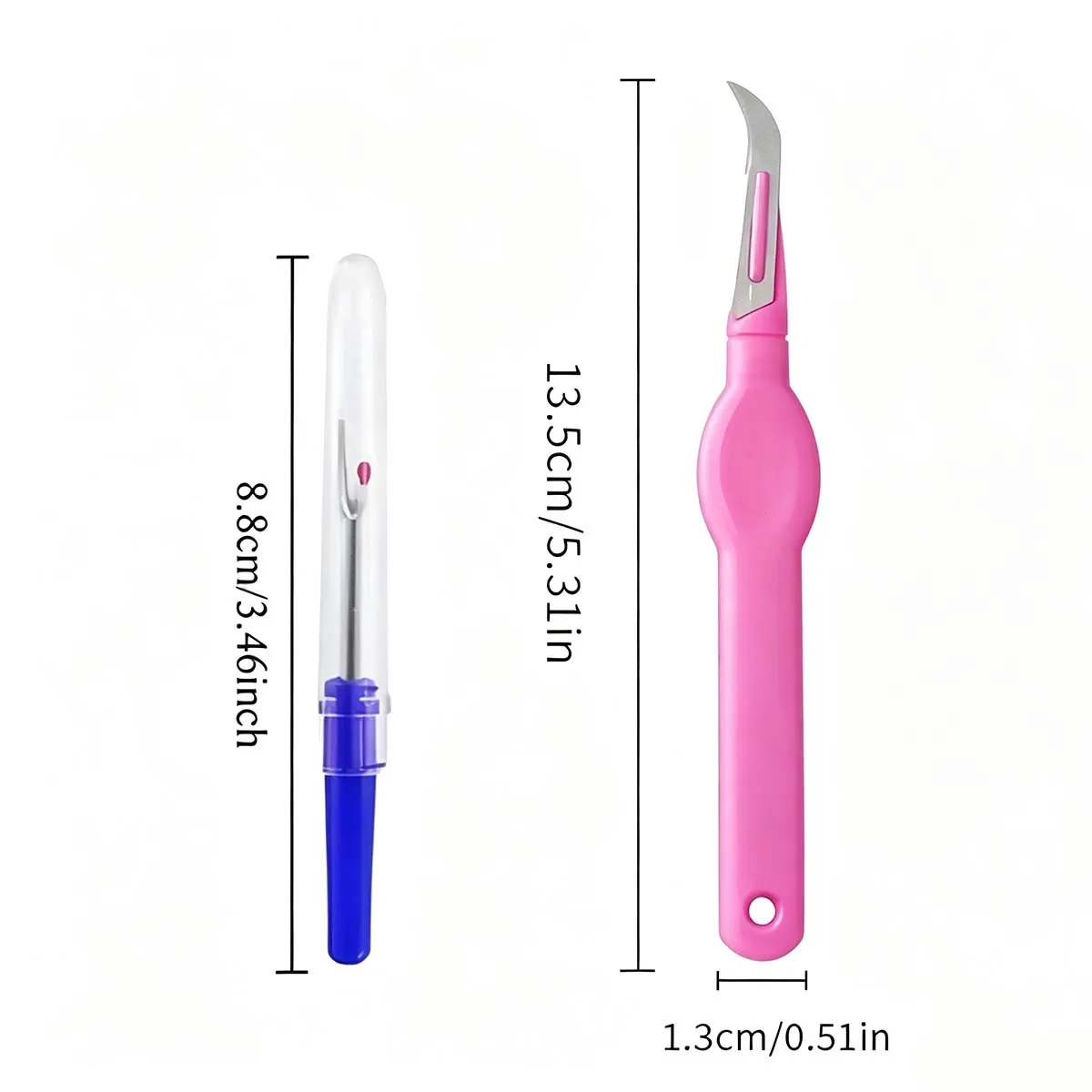 5Pcs Sewing Seam Ripper Tool Set, 4 Random Color Stitch Rippers + 1 Thread Cutter for DIY Fabric Hem Seam Removing