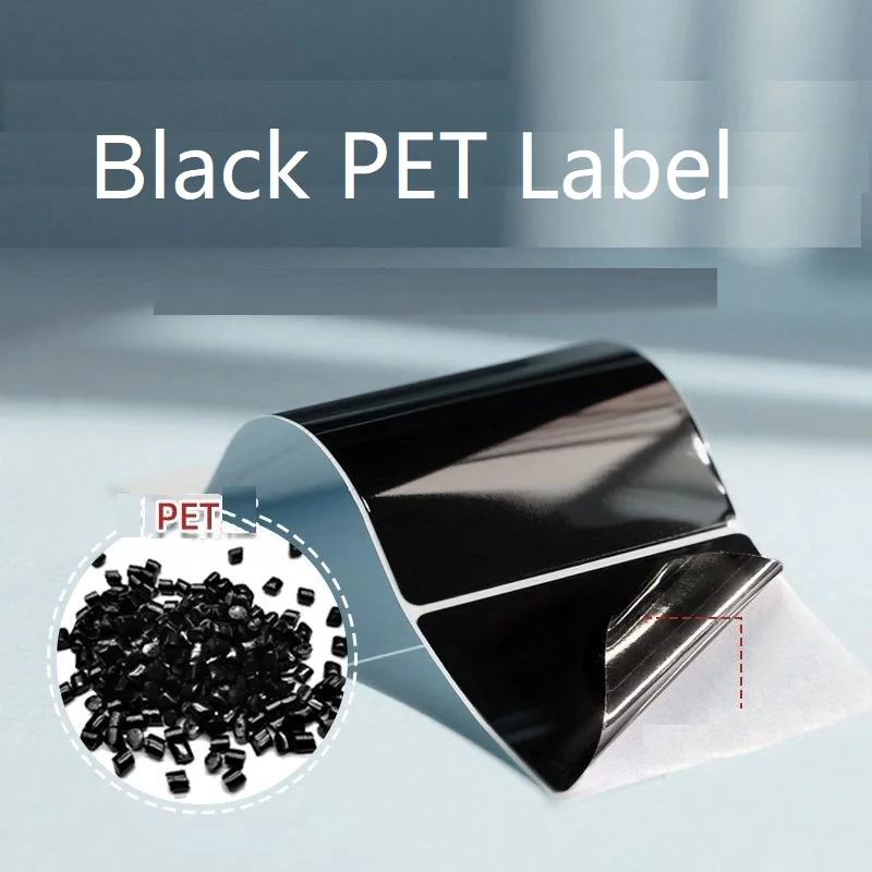 Black PET Self-Adhesive Label Thermal Transfer Barcode Printer PET Synthetic Paper Electronic and Electrical Nameplate stickers