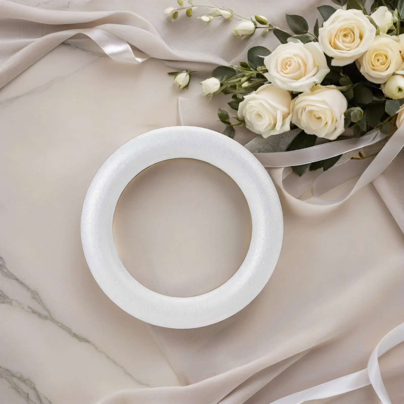 

4 Pcs Foam Garland Crafts DIY Wreath Frame Decorate White Dragon Circle Ring