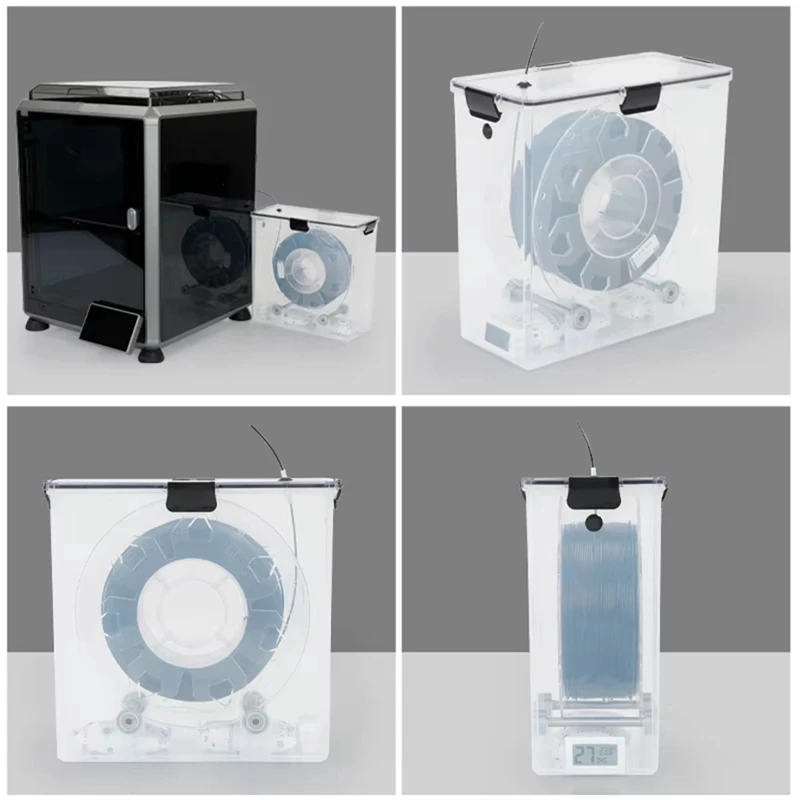 2Pcs 3D Printer Filament Dryer Box Airtight and Moisture- Real-Time Monitoring for 3D Printer PLA ABS Filaments-A07G