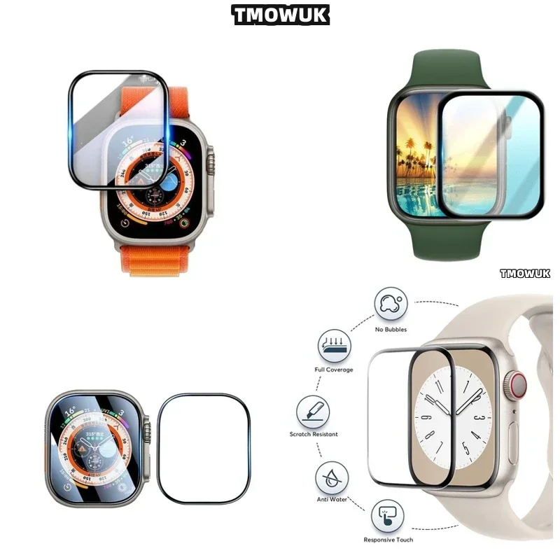 For Apple Watch 1 2 3 4 5 6 7 8 9 10 SE 38 41 45 44 42 49 MM, 3D Curved Fit, Full Frame Coverage.
