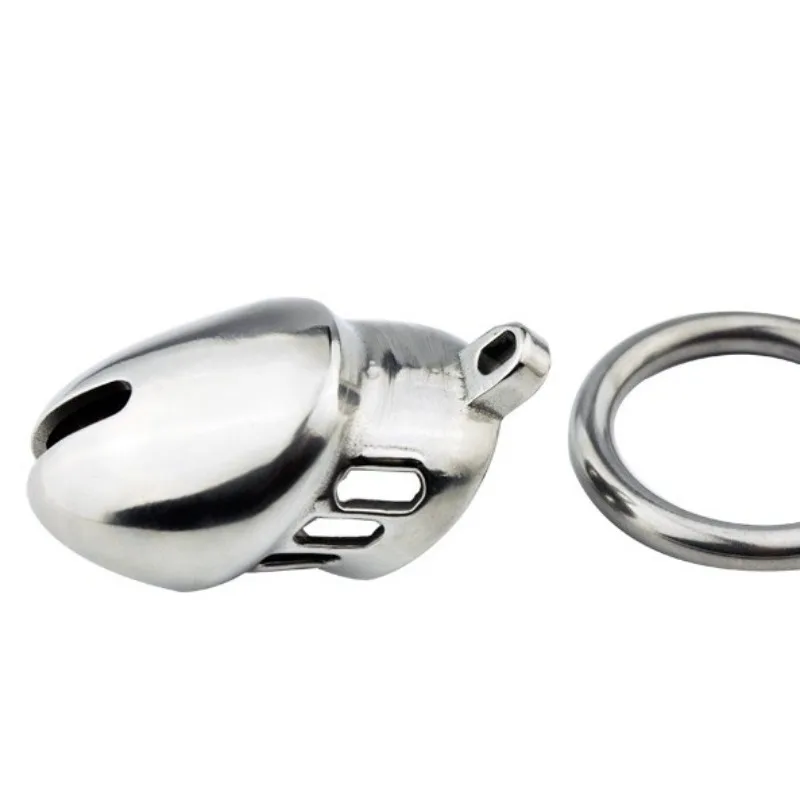 أجهزة القياسات الصغيرة المعدنية y acero غير القابلة للأكسدة الفقرة hombre، jaula para pen، cinturón para pen، candado، anillo #3