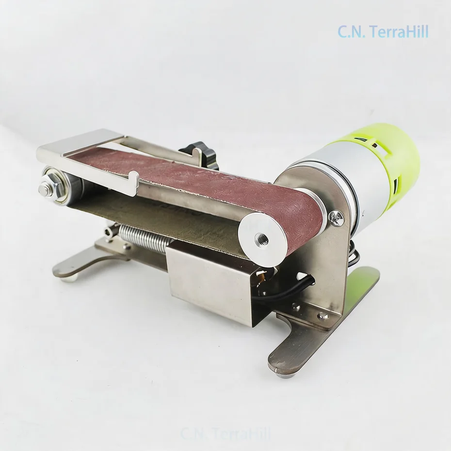 Mini Electric Belt Sander Polisher for DIY Knife Sharpening, Bench Grinder with Sharpening Wheel