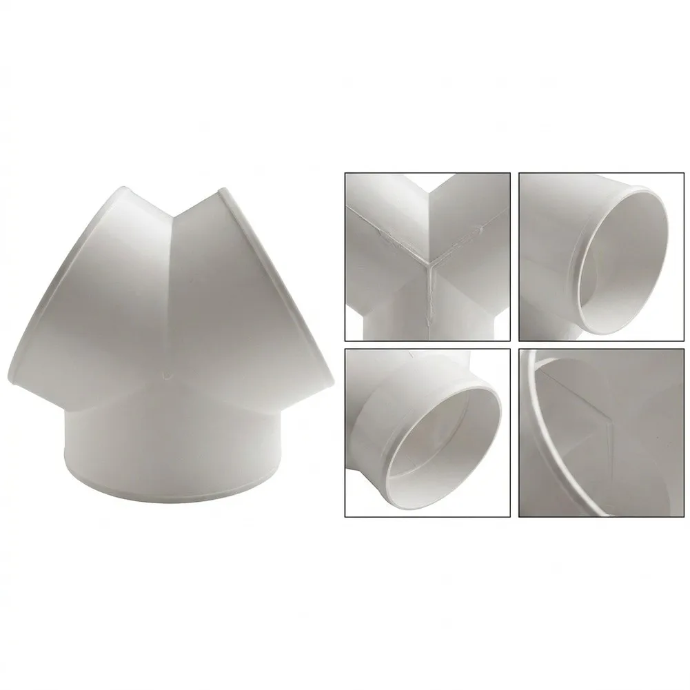 Y Pattern PVC Duct Connector for Splitting Airflow into Three Paths Suitable for Inline Fan Ducting Applications