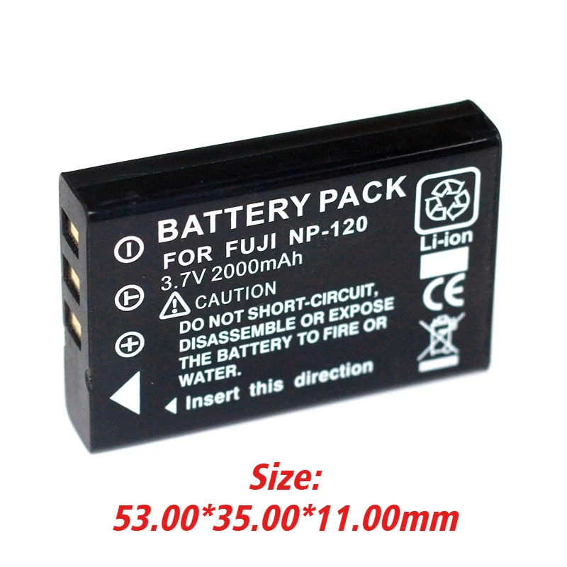 แบตเตอรี่ลิเธียม 3.7V 2000mAh รุ่น NP-120 สำหรับกล้องวิดีโอดิจิตอล สำหรับ Weimi, สำหรับ Sony, สำหรับ TCL, สำหรับ Yingnaite
