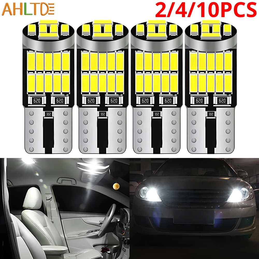 

2/4/10Pcs Car Turn Signal Lamp T10 W5W 194 4014 26SMD Led Canbus High Bright Auto License Plate Bulbs Interior Dome Lights 12V
