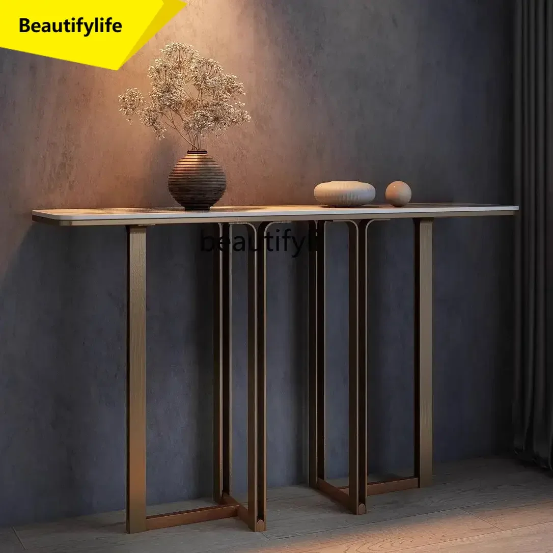 

LL A57 New Chinese Corridor Aisle Entrance Table Marble Entrance Table Designer Creative Entrance Hall End View Platform