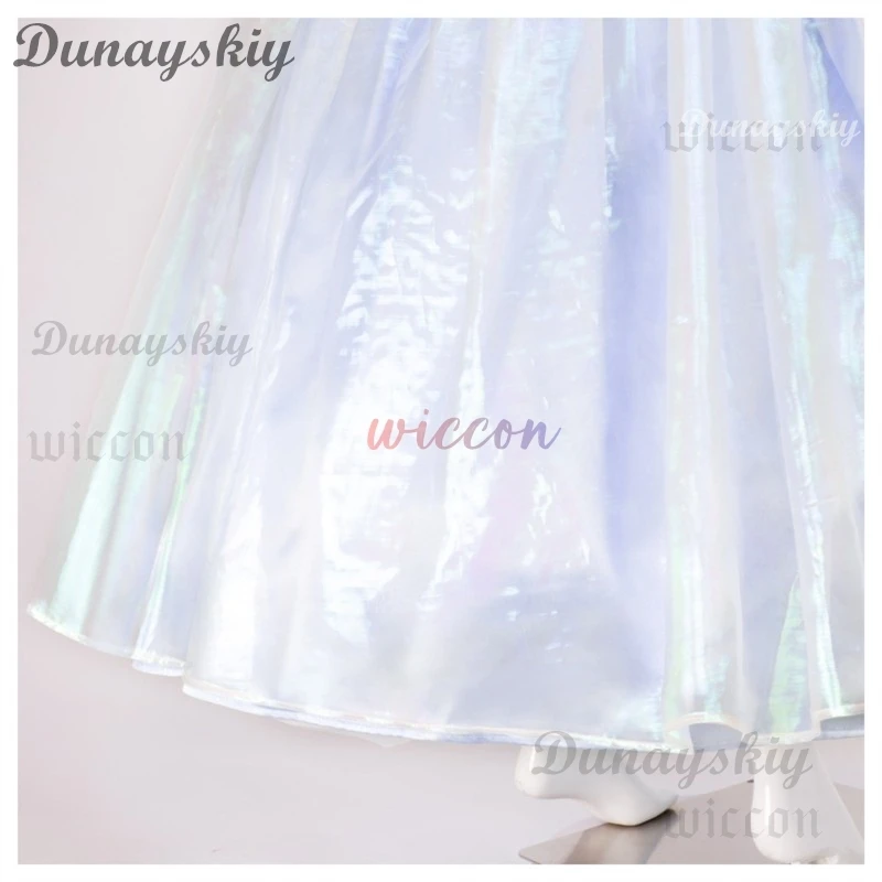 أزياء شريرة غليندا التأثيرية فستان الأميرة الأرجواني غليندا زي الساحرة للنساء والفتيات للحفلات التنكرية مع مجموعة كاملة من الشعر المستعار