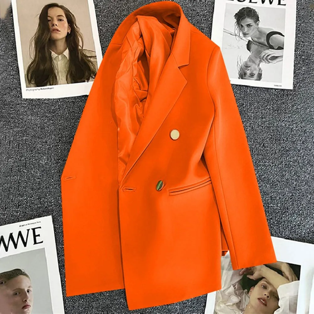 Casual Office Lady Single Button Blazer Vintage Women 2023 Fashion Long Sleeve New In Coats & Jackets Odzież wierzchnia White Black Tops