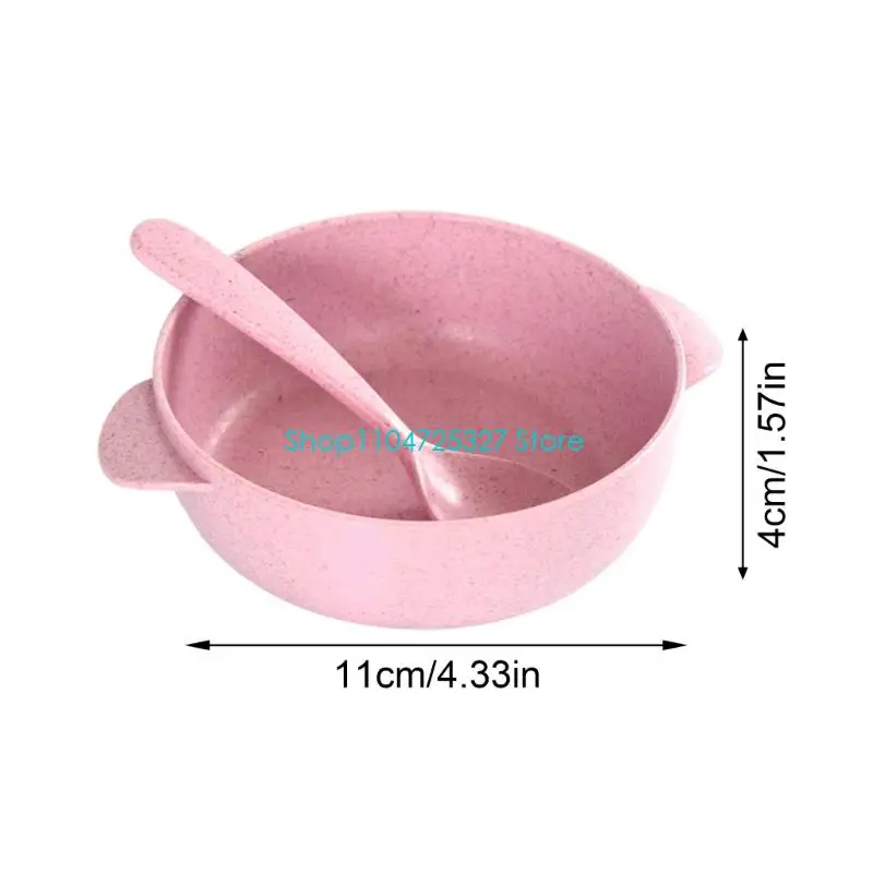 D8KF Unbreakable Wheat Fiber Bowl for Children Heatproof Kitchenware with Natural Design