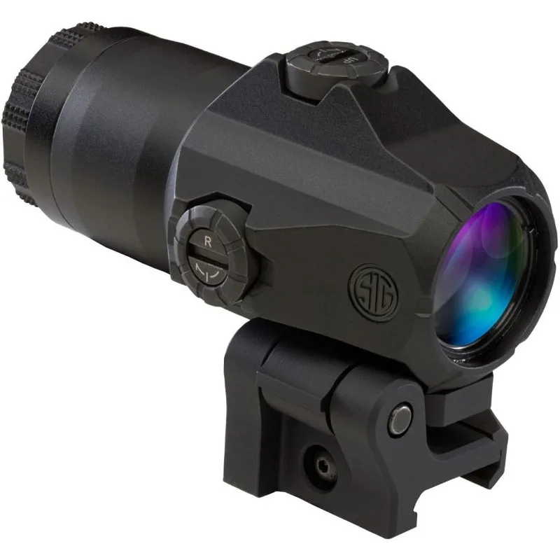 SIG SAUER JULIET4 4X Magnifier | Durable Compact Waterproof Adjustable Quick Release PowerCam / M1913 Picatinny Red Dot