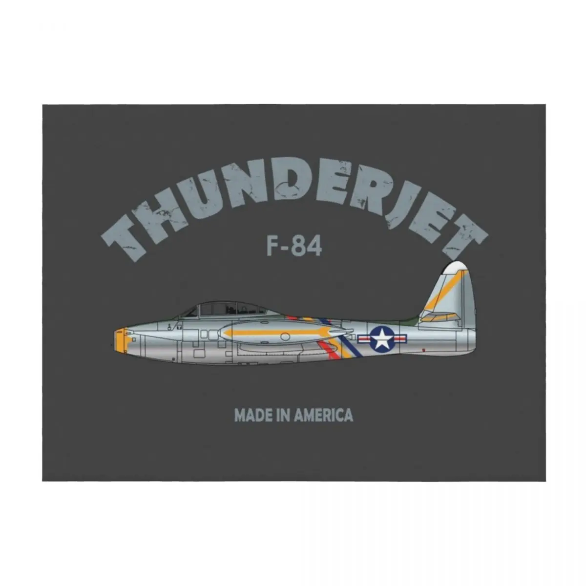 

F-84 Thunderjet Throw Blanket Soft Plaid Nap Furrys Camping Blankets