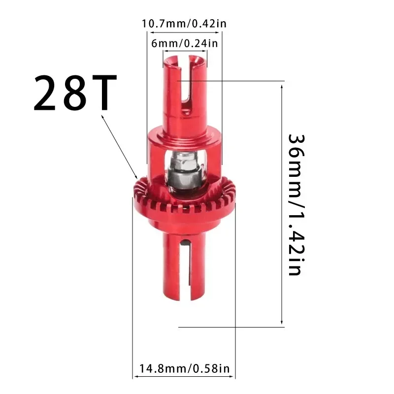 FOR WLtoy 1/28 K989 284131 284010 Metal Upgrade Differential & Drive Shaft Set RC Car Performance Parts