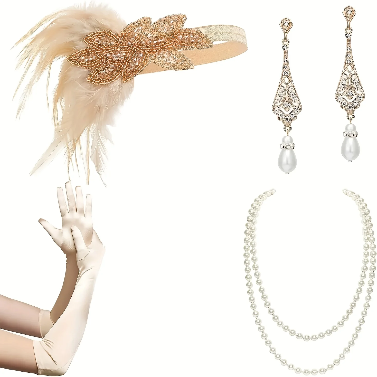 

Набор украшений и аксессуаров для вечеринок PESENAR 1920-х годов, подходит для ролевых игр 1920-х годов и косплея.