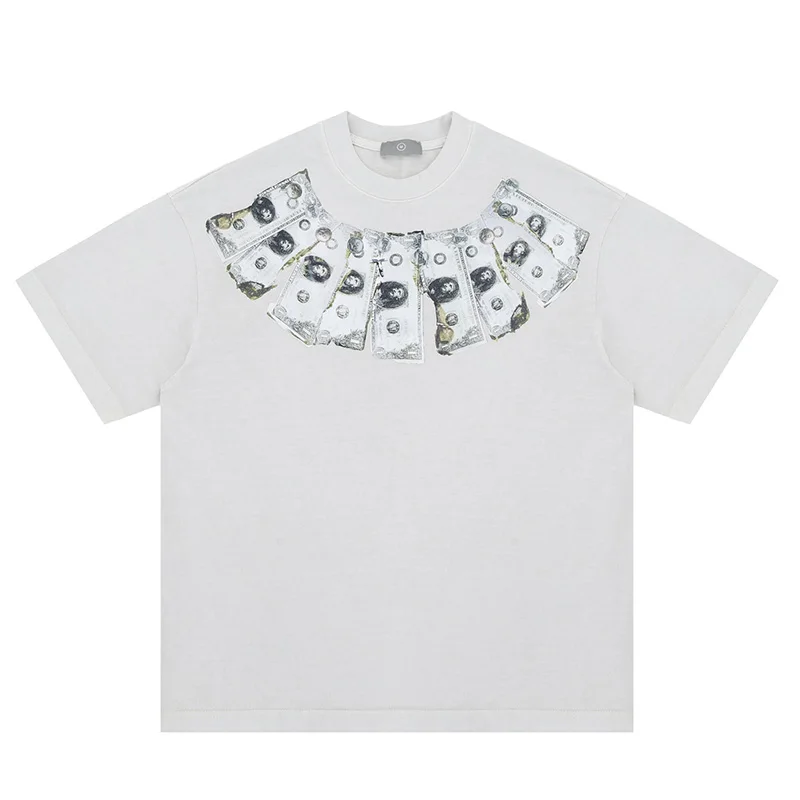 Dollar Printed Hip Hop T shirts Harakuju Overszied Casual Top Tees For Male Vintage