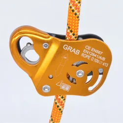 Rock Climbing Ascend Descend Safety Removable Rope Gripper Anti Fall Protctive Belay Device With Cam-Assisted Blocking