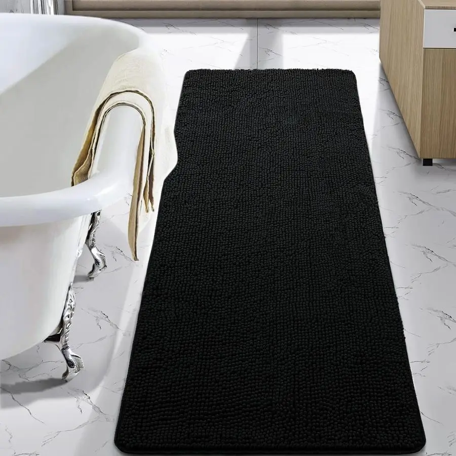 

Luxury Bathroom Rug Shaggy Bath Mat 24 x 60 Inch, Washable Non Slip Bath Rugs for Bathroom Shower, Soft Plush Chenille Absorbent