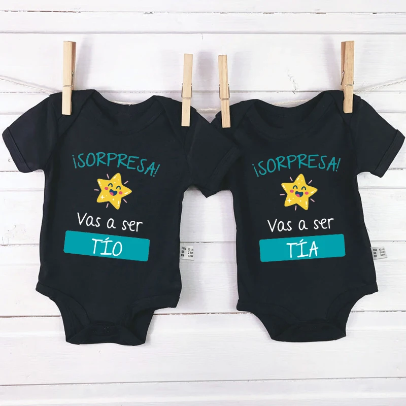 You're Going To Be An Aunt/Uncle Print Baby Bodysuit Pregnancy Announcement Infant Outfit Romper Baby Reveal Clothes for Family