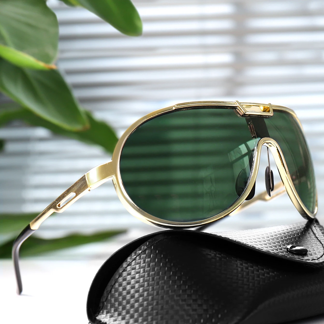 Trendige runde modische Sonnenbrille, winddicht, UV-Schutz, für Männer und Frauen, ideal für Selfie-Partys, Reisen, Radfahren, mit Box