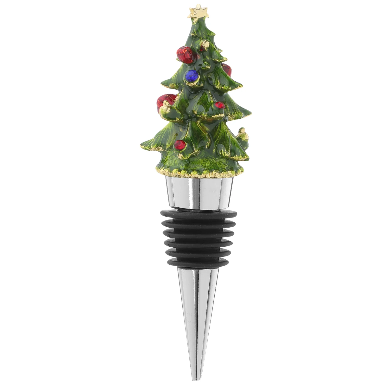 

1 Set Pcs Enamel Christmas Tree Bottle Stoppers Zinc Alloy Airtight Seal Decorative Accessories Multi Size Fit for Bottles