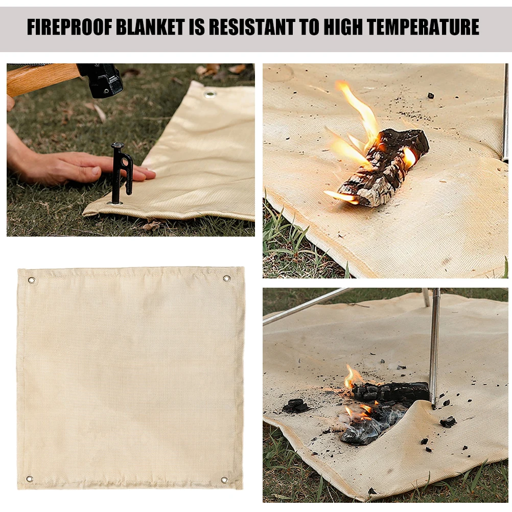 

Fireproof Blanket Heat Resistant Pad Camping Mat Fiberglass Welding Blanket Fire Retardant Fireplace Grill Accessory Outdoor Mat