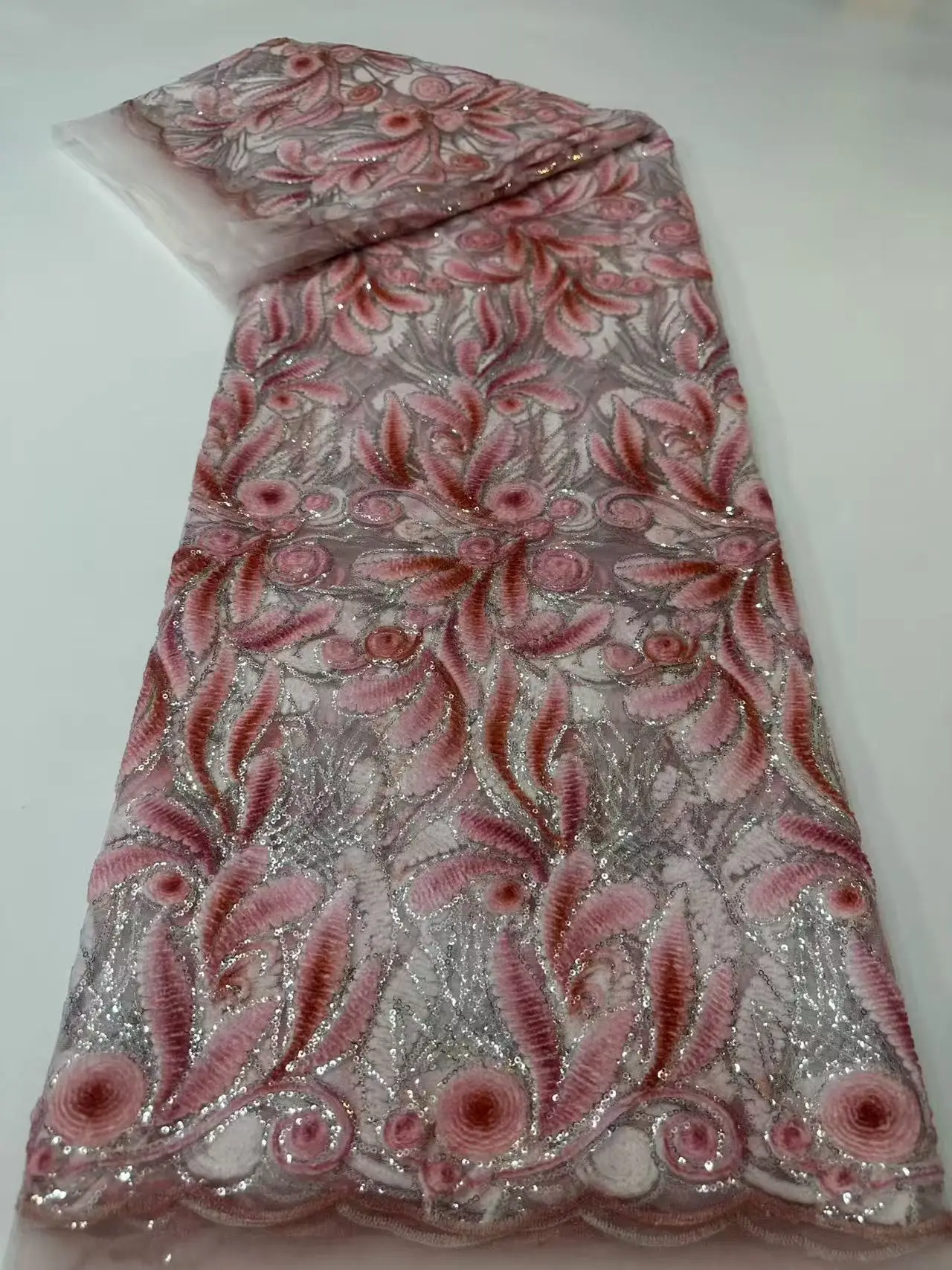 

5 ярдов, хит продаж, французское кружево с блестками, африканский тюль, высокое качество, кружевная сетка, вышитая ткань для свадебной вечеринки