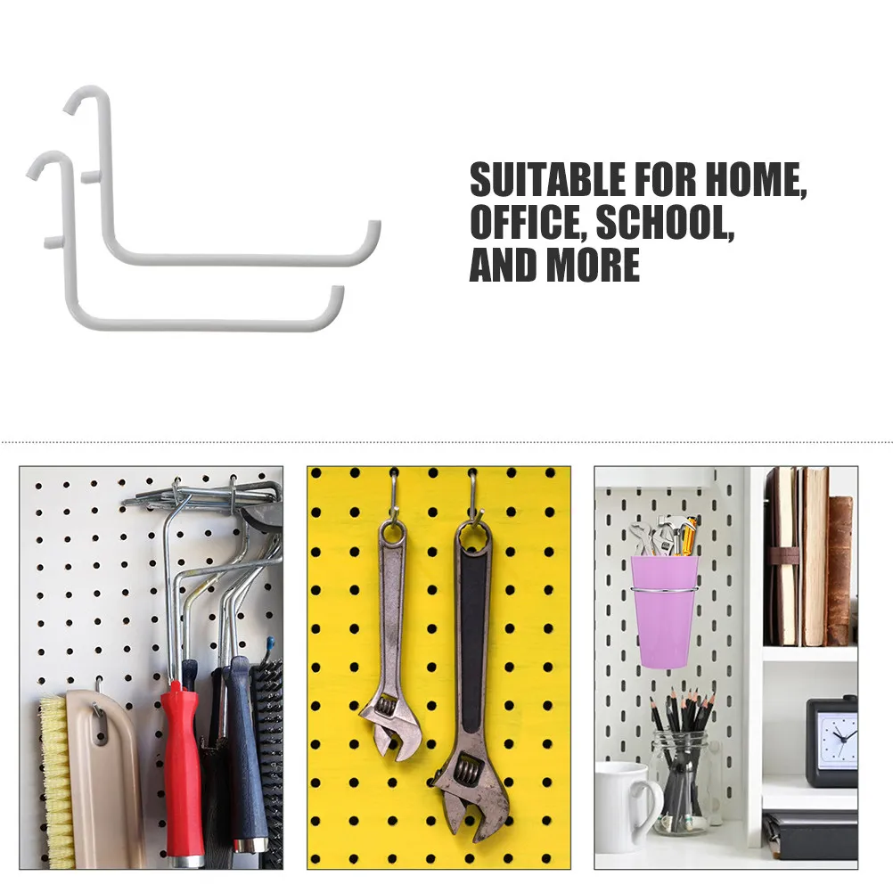4Pcs Metal Painted Pegboard Bracket Hooks Sturdy Desktop Organizer Garage Workshop Home Tool Storage Pegboard Bracket Hooks - view 3