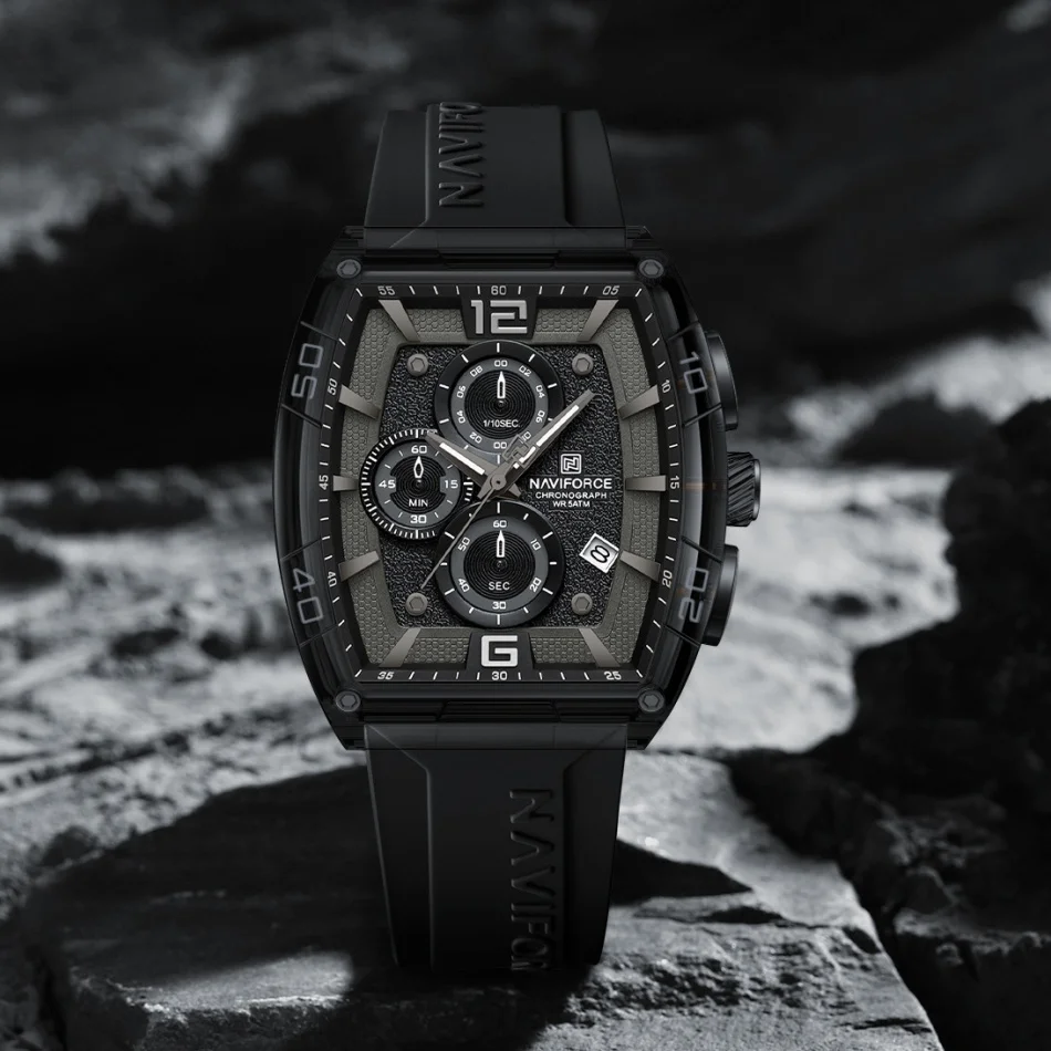 

NAVIFORCE мужские кварцевые спортивные повседневные часы с силиконовым ремешком наручные часы хронограф водостойкие светящиеся стрелки мужские часы с автоматической датой