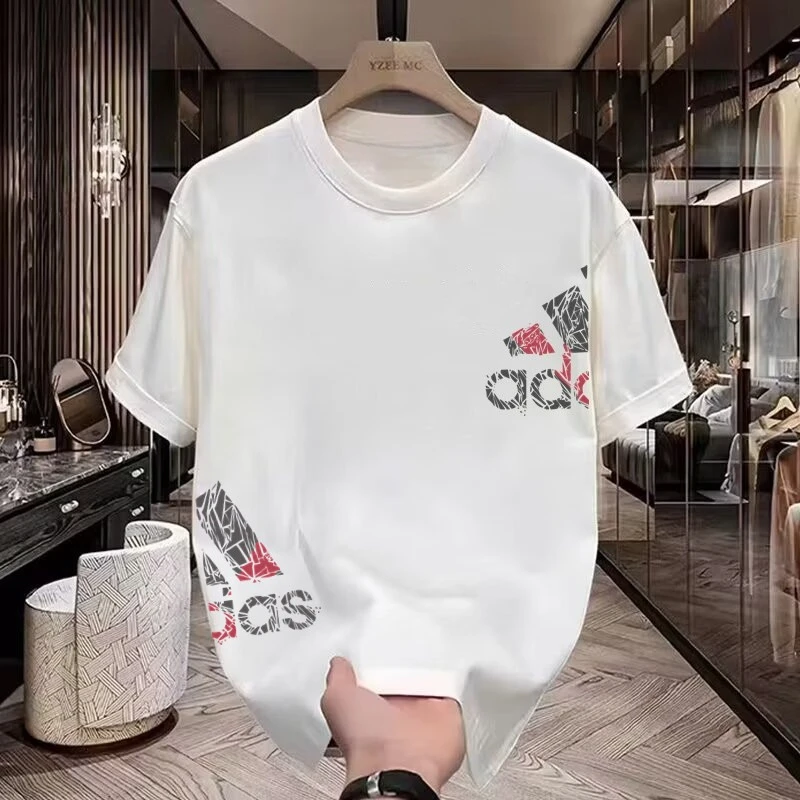

Cotton Short-sleeved T-shirt Men's and Women's Trendy Brand Loose Trend Half-sleeved T-shirt Top Casual Sports Popular Style Top