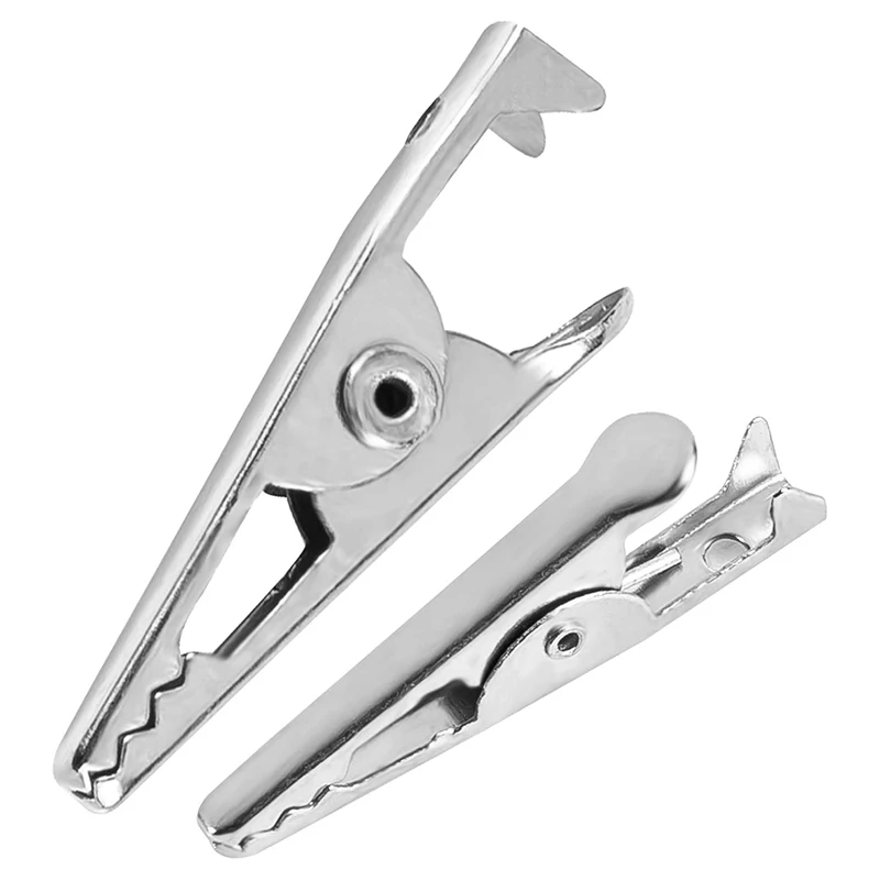 100PCS 1.06IN / 27mm 미니 금속 악어 클립, 악어 클램프 실버 톤 니켈 도금 테스트 라인 스프링 클램프. GSY