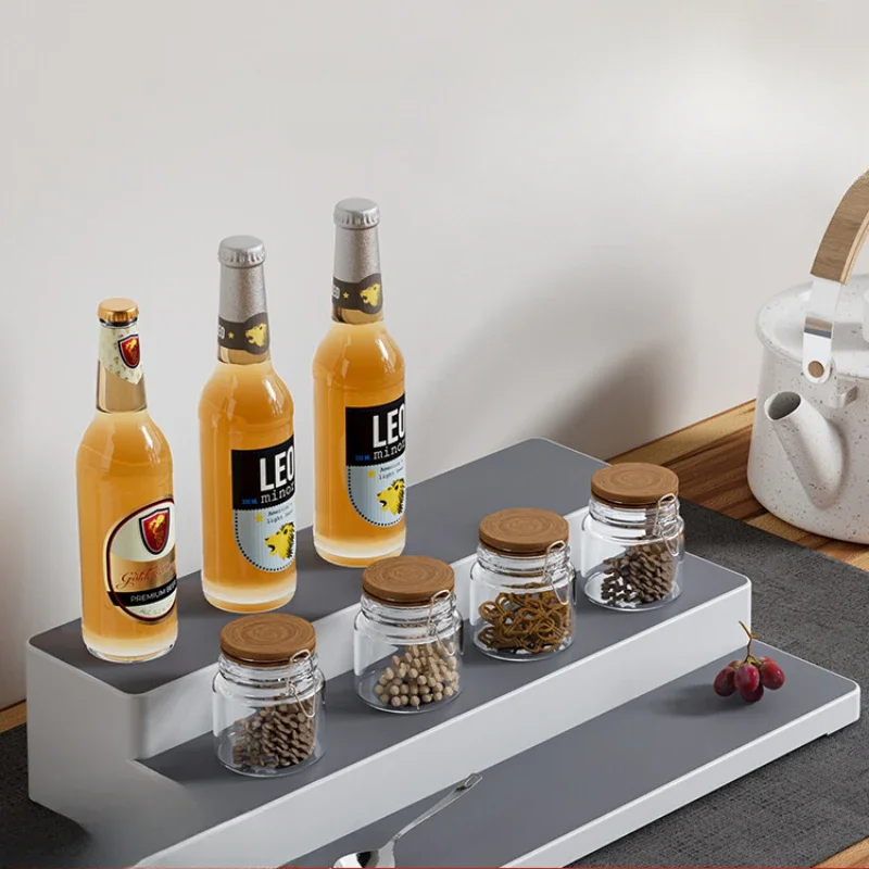 Step Design Kitchen Shelf Countertop Spice Rack Multifunctional Spice Shelf Versatile Organizer Display Stand