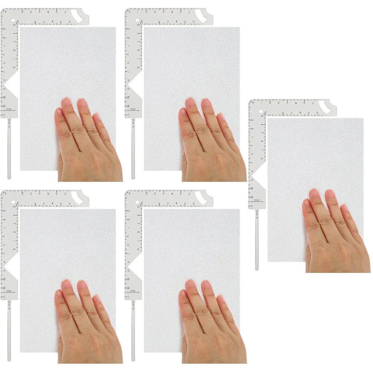 

5pcs Book Cover Ruler Guide Making Stencil Bookbinding Tool Tools Kits Metal Positioning Scrapbook