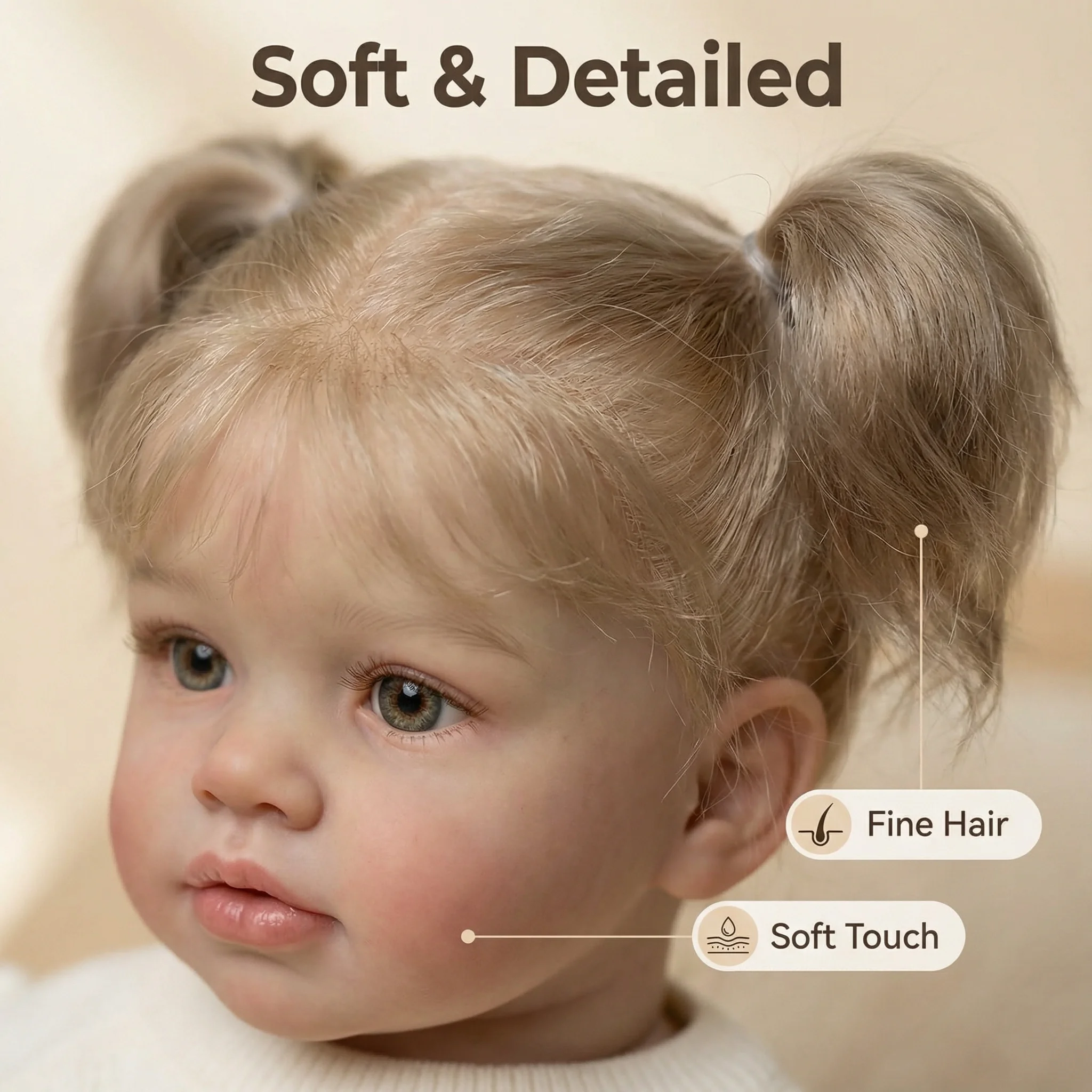 NPK 26인치 리본 토들러 인형 피파 - 사실적인 여자 아기 아트 인형 3D 피부 페인팅 완성 6개월 사이즈 수집용