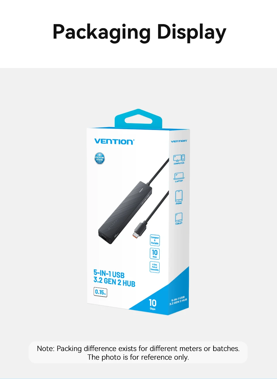 Vention USB 3.2 Gen2 HUB 5 Ports Splitter 10 Gbit/s USB A Typ C HUB Multiport Adapter für MacBook iPad Laptop Erweiterung PC Desktop – Detail 13