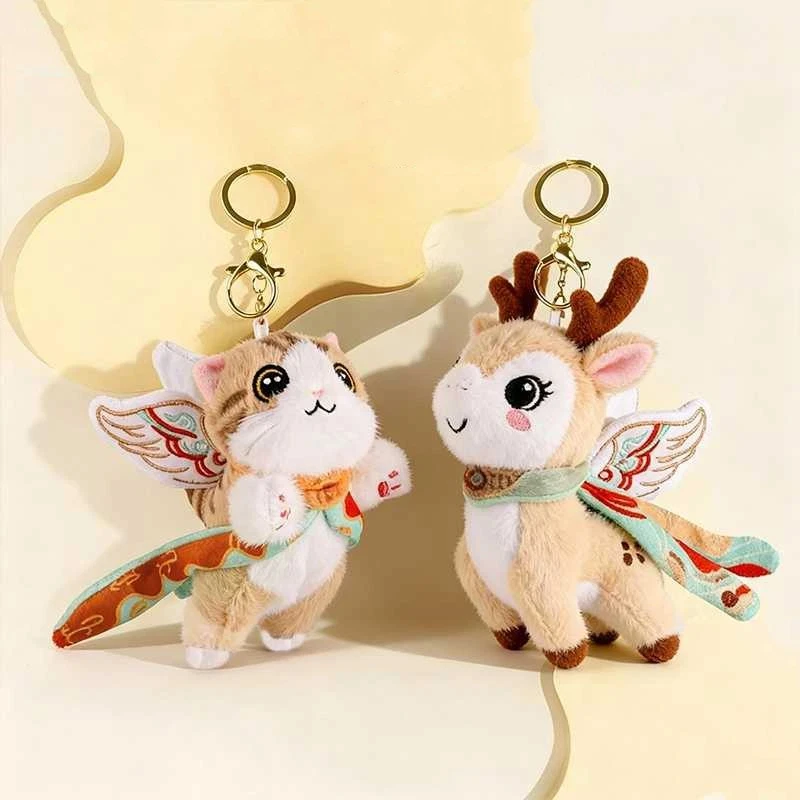 

Брелок-кошечка, детский брелок-подвеска в виде олененка, брелок-кукла, держатель для ключей из сплава, мягкая игрушка-брелок для сумки, подарок