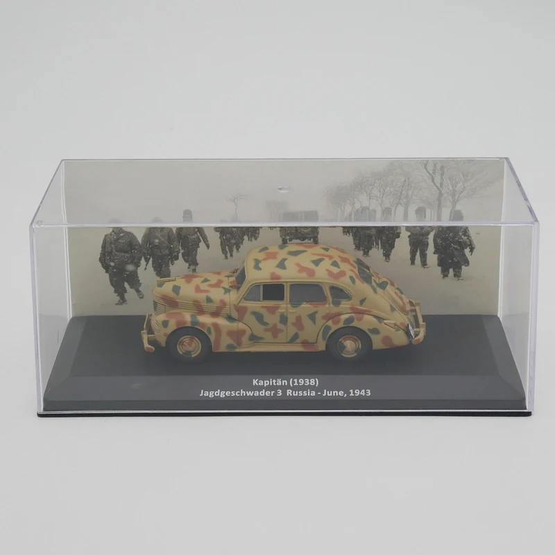 

Diecast Ixo 1:43 Scale Opel Kapitan 1938 World War II German Military Car Opel Car Model Collectible Toy Gift Souvenir Display