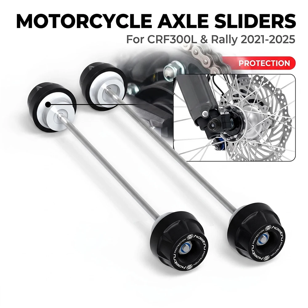 Front Rear Wheel Axle Fork Crash Slider Protection Stand Screw Swingarm Spools For Honda CRF300L CRF300 Rally 2021-2025
