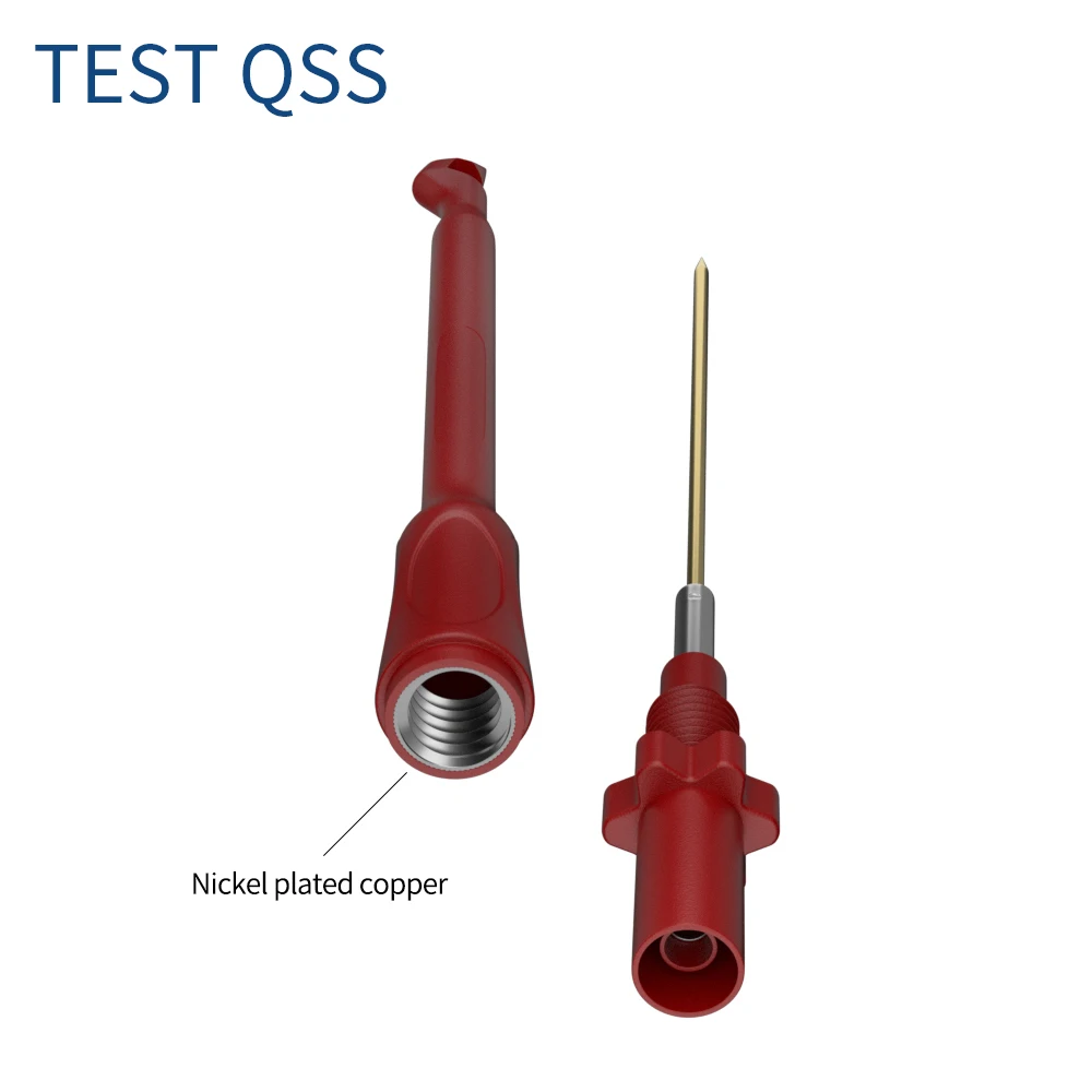 QSS 2PCS Multimeter Test Stick Safety Non-Destructive Wire-Piercing Probes With 4MM Jack Puncture Test Hook Tool Q.30036