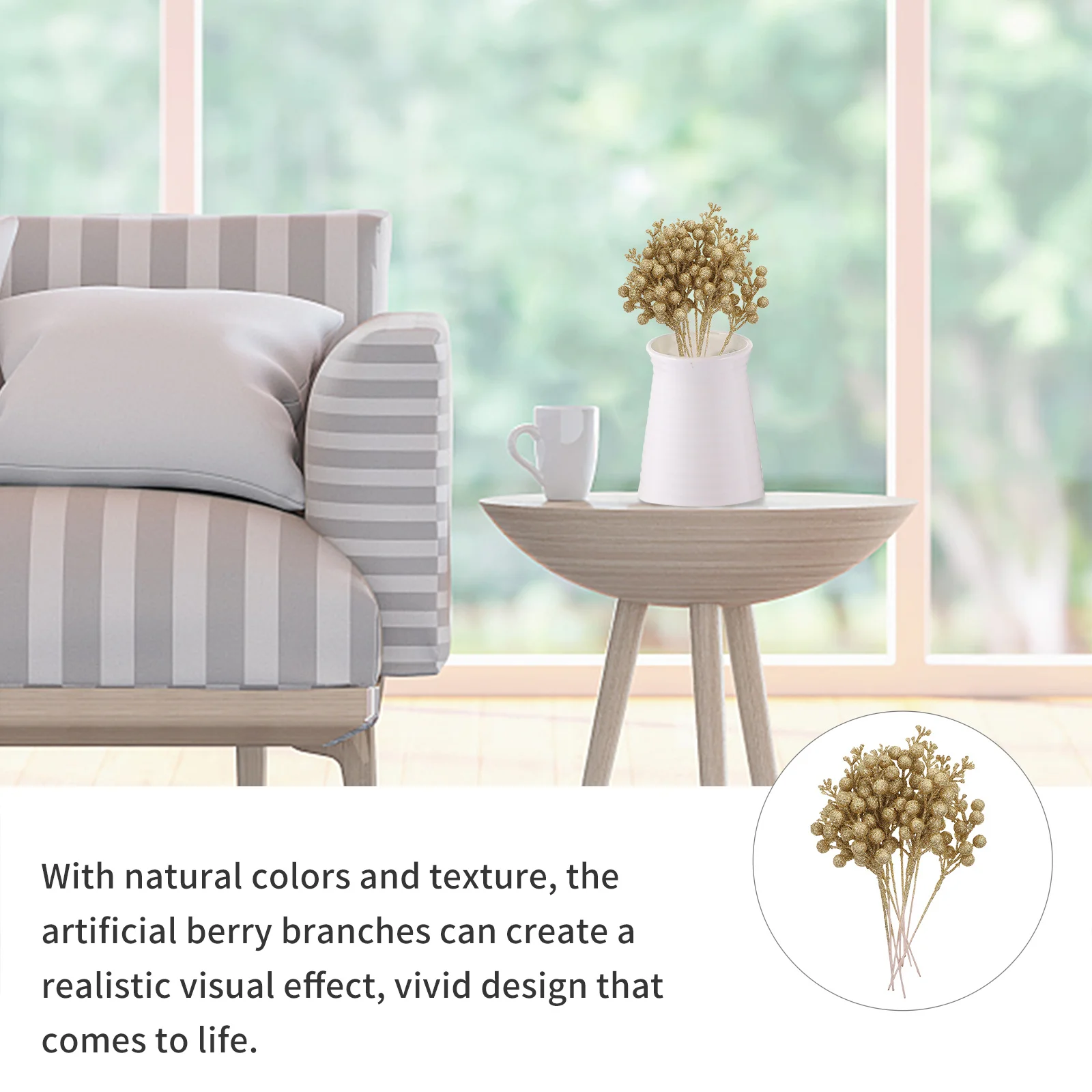 

10pcs Artificial Berry Branches Natural Realistic Christmas Holly Decor For Tree Wreath Centerpiece Fake Berry Bunches Party